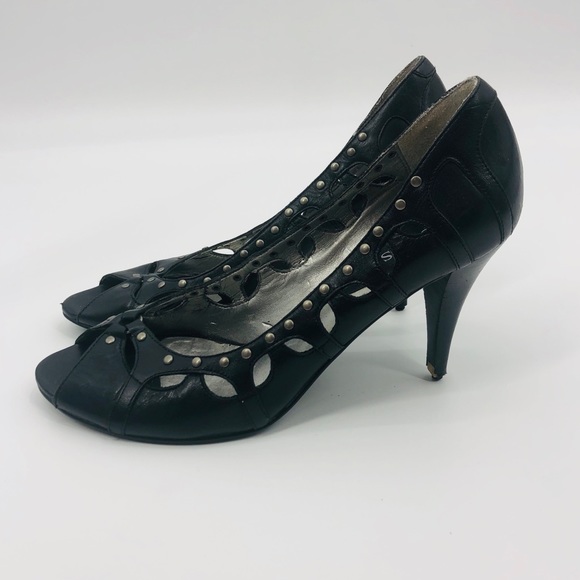 ✨Guess Afraid Peep Toe Cutout Embellished Heels - Picture 6 of 11